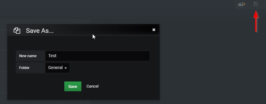 Grafana Save dashboard